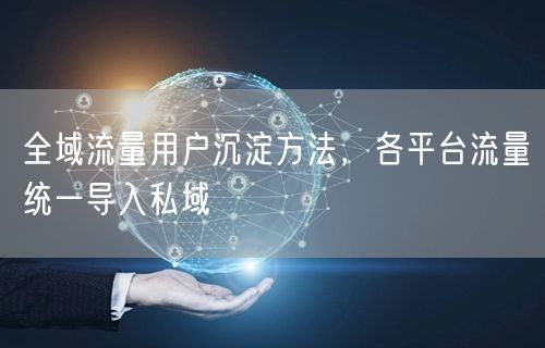 全域流量用户沉淀方法，各平台流量统一导入私域