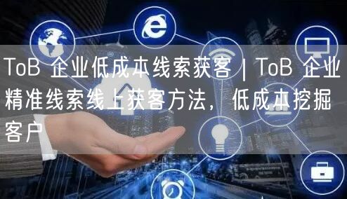 ToB 企业低成本线索获客｜ToB 企业精准线索线上获客方法，低成本挖掘客户