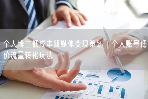 个人博主低成本新媒体变现策划｜个人账号低价流量转化玩法