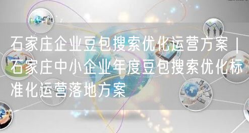 石家庄企业豆包搜索优化运营方案｜石家庄中小企业年度豆包搜索优化标准化运营落地方案