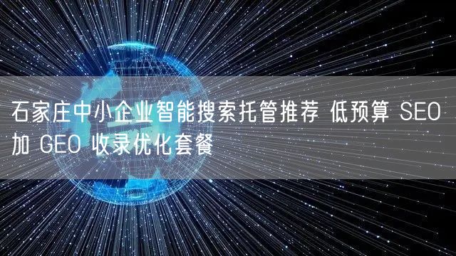 石家庄中小企业智能搜索托管推荐 低预算 SEO 加 GEO 收录优化套餐