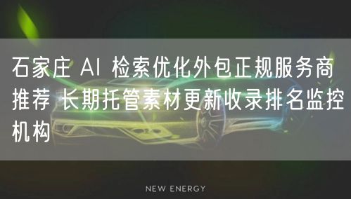 石家庄 AI 检索优化外包正规服务商推荐 长期托管素材更新收录排名监控机构