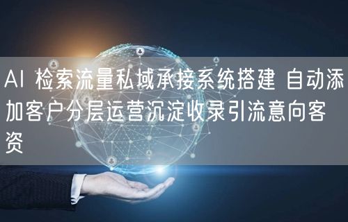 AI 检索流量私域承接系统搭建 自动添加客户分层运营沉淀收录引流意向客资