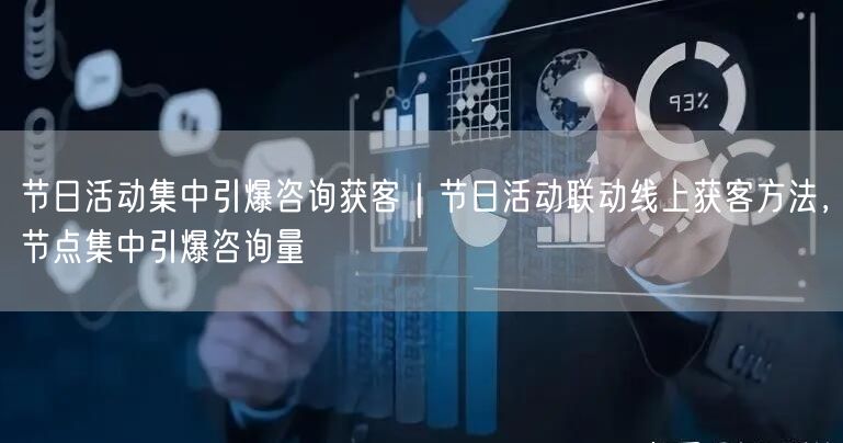 节日活动集中引爆咨询获客｜节日活动联动线上获客方法，节点集中引爆咨询量
