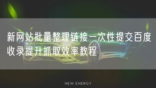 新网站批量整理链接一次性提交百度收录提升抓取效率教程