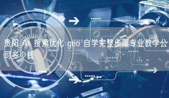 贵阳 AI 搜索优化 geo 自学完整步骤专业教学公司多少钱