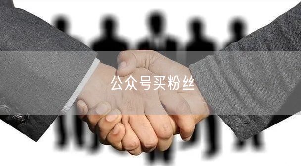 公众号买粉丝