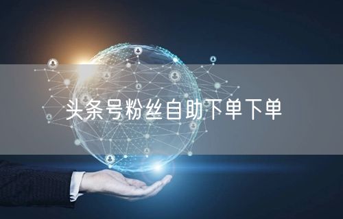 头条号粉丝自助下单下单
