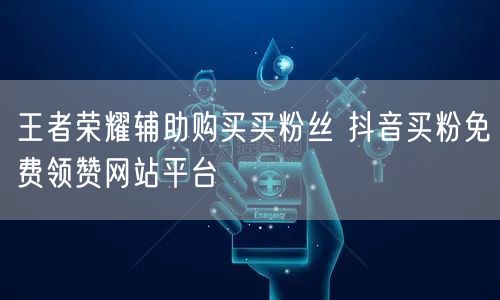 王者荣耀辅助购买买粉丝 抖音买粉免费领赞网站平台