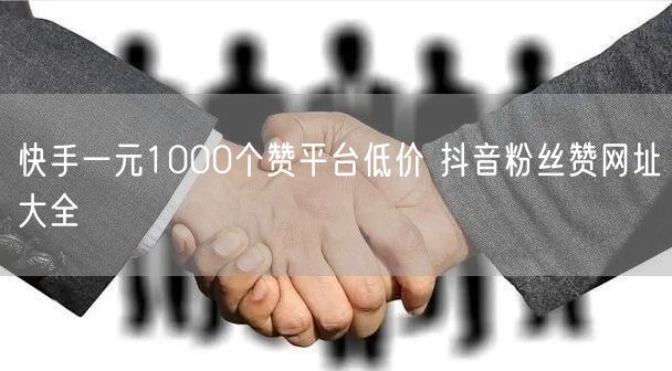 快手一元1000个赞平台低价 抖音粉丝赞网址大全